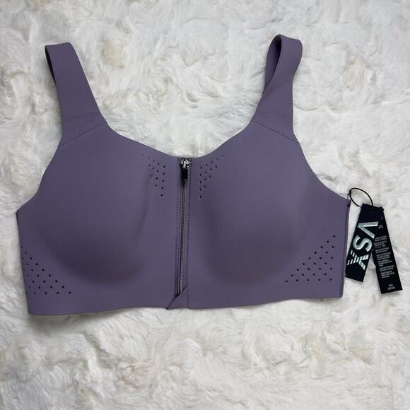 Victoria's Secret Other - Victoria’s Secret Lilac Featherweight Max Sports Bra Zip Strappy Back 36DDD